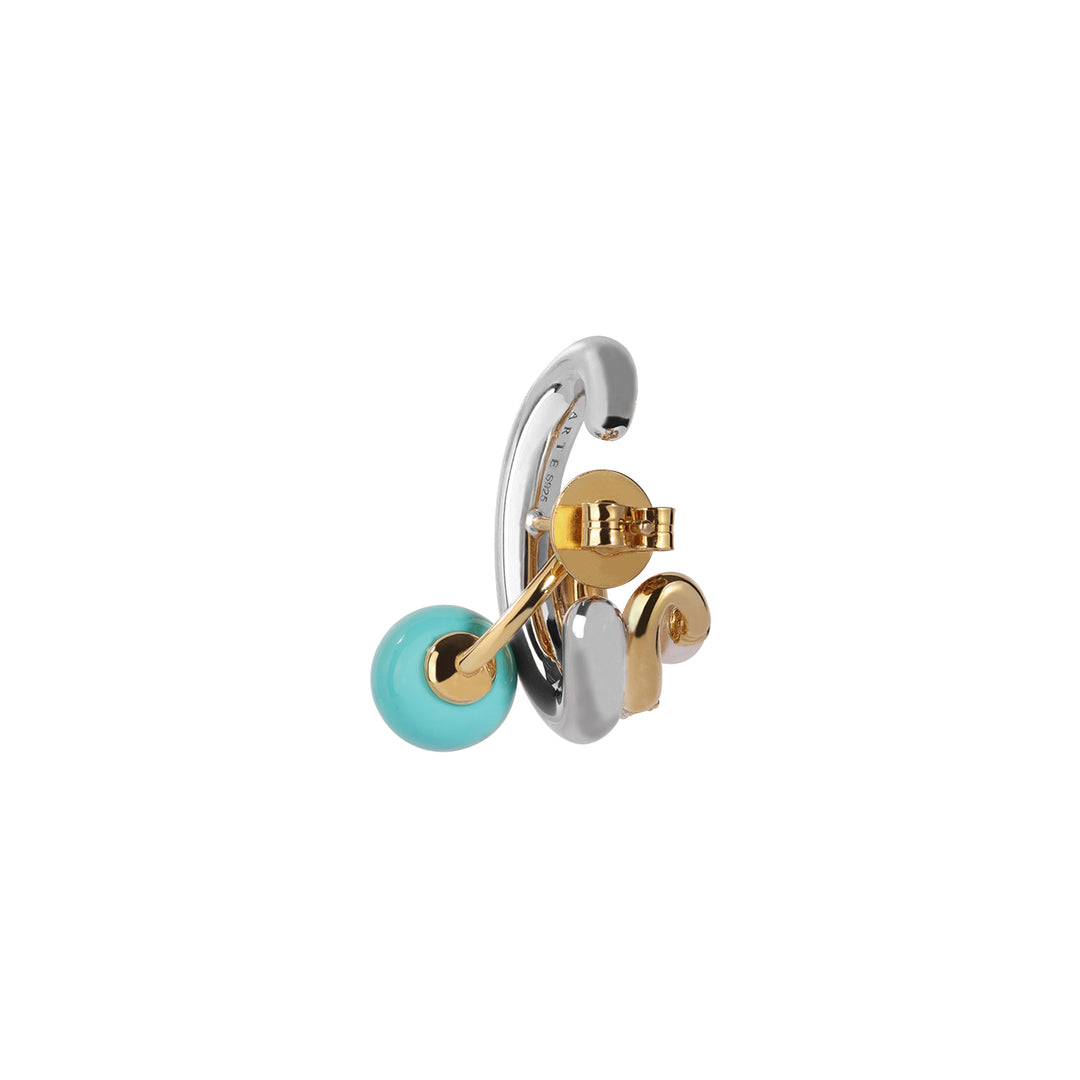 GIFT - TOGGLE Convertible Claw Earring with Pearl & Natural Turquoise (Single Earring)