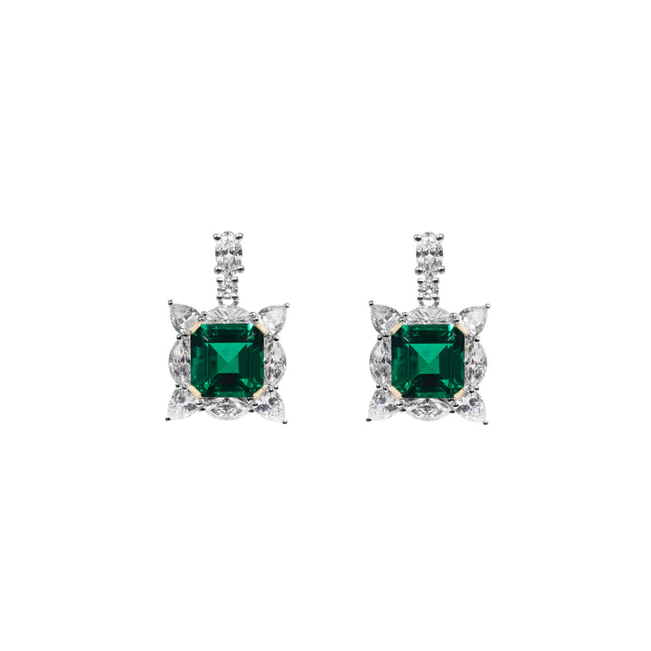 HERMOSA Emerald Green 晶鑽耳環