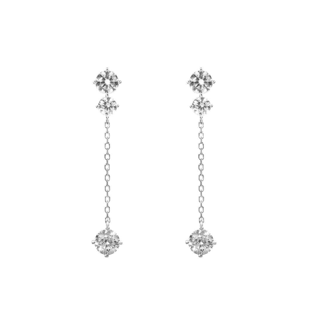 GEMMA Round Dangle Earrings (Stud/Clip-on)