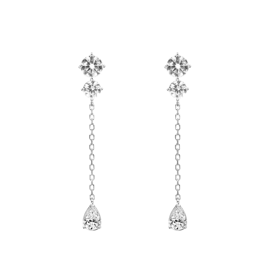 GEMMA Pear-shaped Dangle Earrings  (Stud/Clip-on)