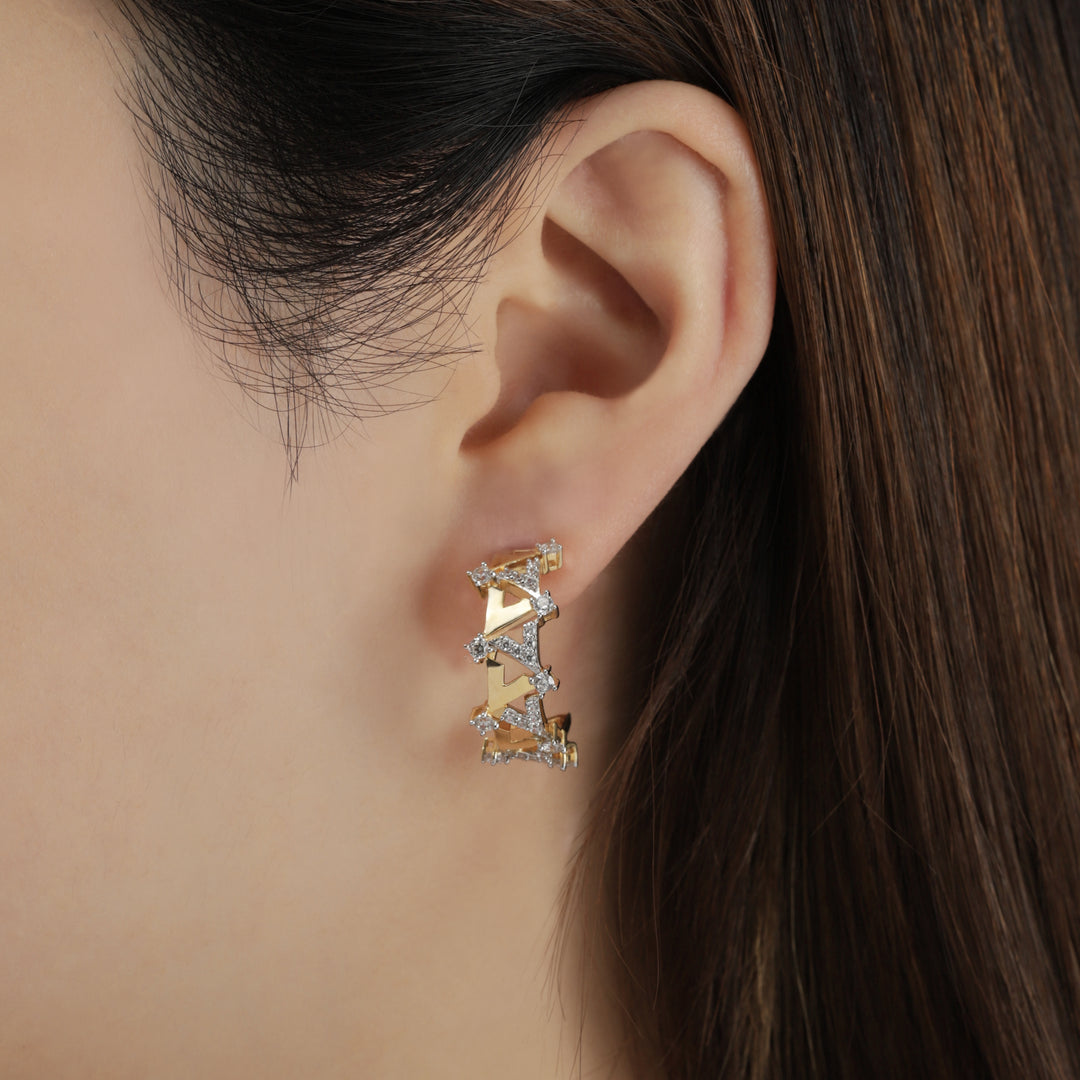 Reversed A Collection Vivid V Series Hoop Earrings
