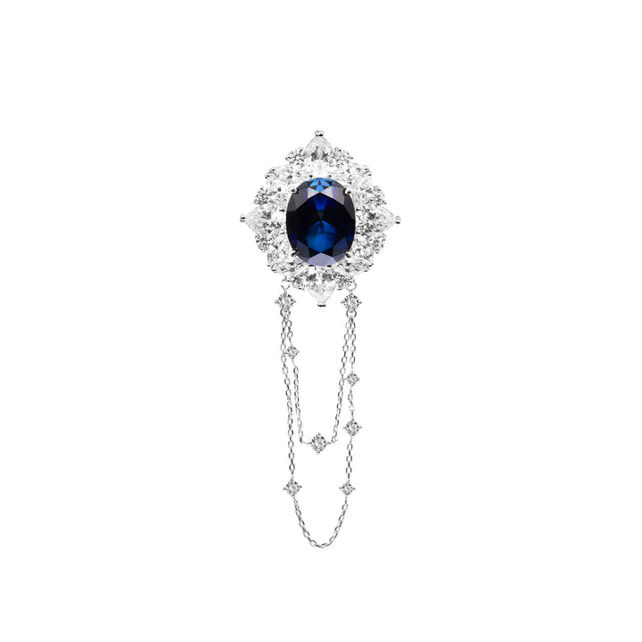 HERMOSA Sapphire Royal Blue 晶钻两用胸针