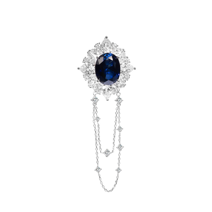 HERMOSA Sapphire Royal Blue Convertible Brooch