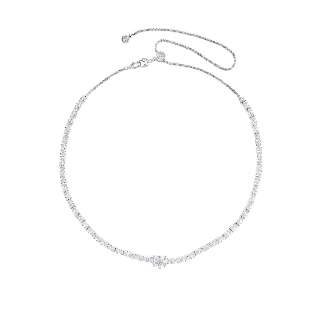 Whisper of Love Tennis Necklace/Head Chain (with 4 Interchangeable Gemstone Pendants)