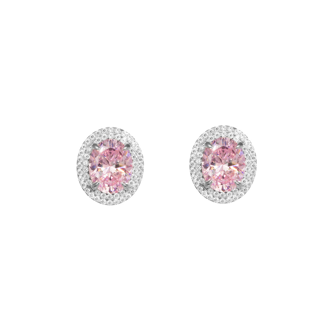 GEMMA Oval Stud Earrings - Fancy Pink