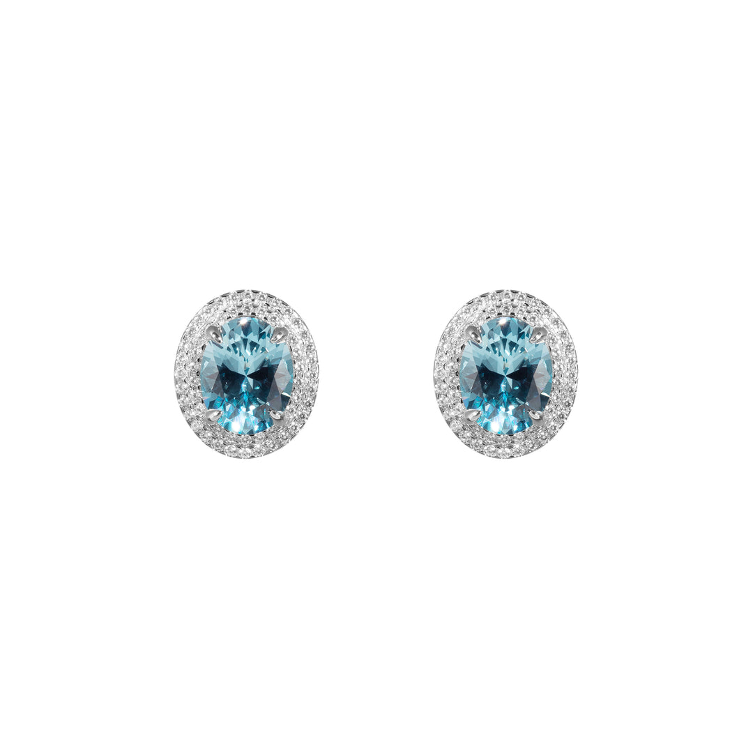 GEMMA Oval Stud Earrings - London Blue