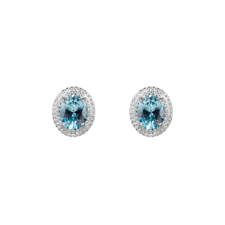 GEMMA Oval Stud Earrings - London Blue