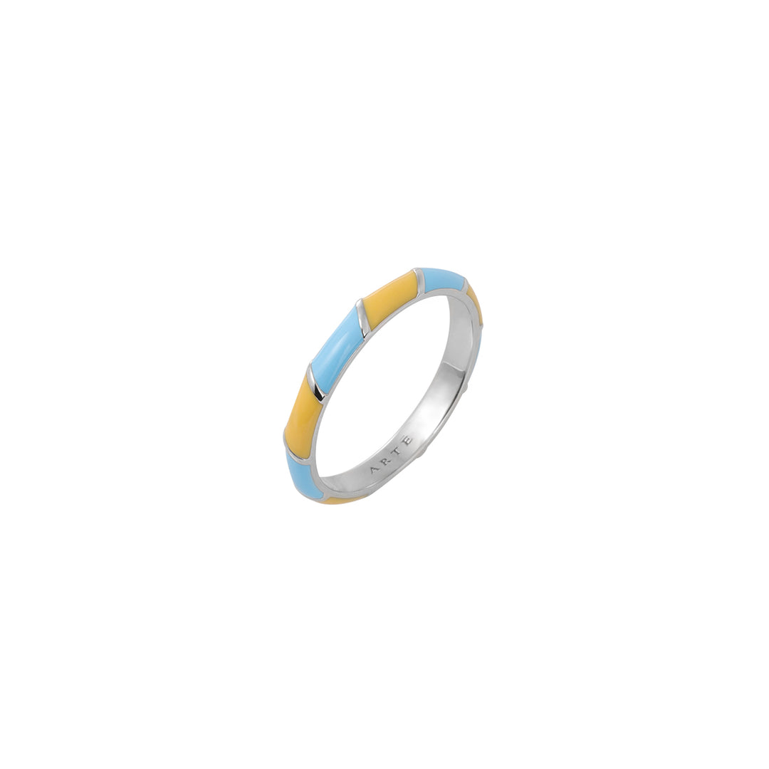 Color Me 120V Twisted Ring - Yellow x Light Blue - ARTE Madrid