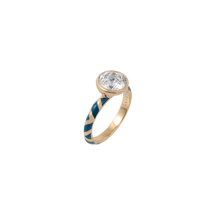 Color Me 120V Solitaire Geometric Ring - Dark Green - ARTE Madrid