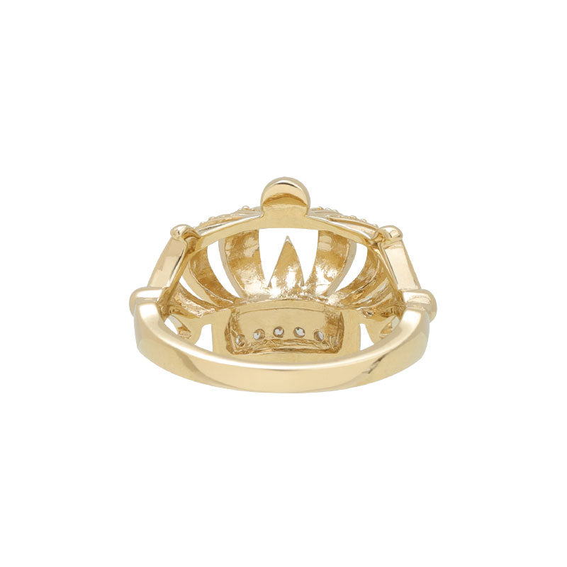 A to Z White Gemstone Small Crown Ring - ARTE Madrid